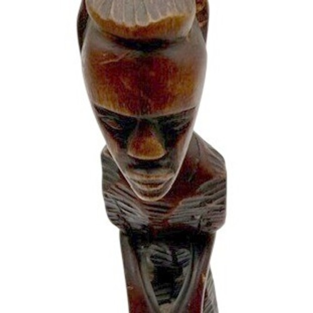 Hand Carved Wood Drummer Figurine Set Tribal African Art Decor Men Drums - Picture 4 of 12